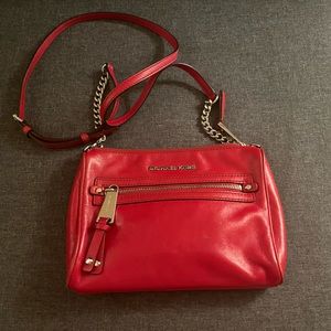 Michael Kors red crossbody bag